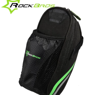 BOLSA DE ASIENTO NEGRO CON DETALLES VERDES ROCKBROS